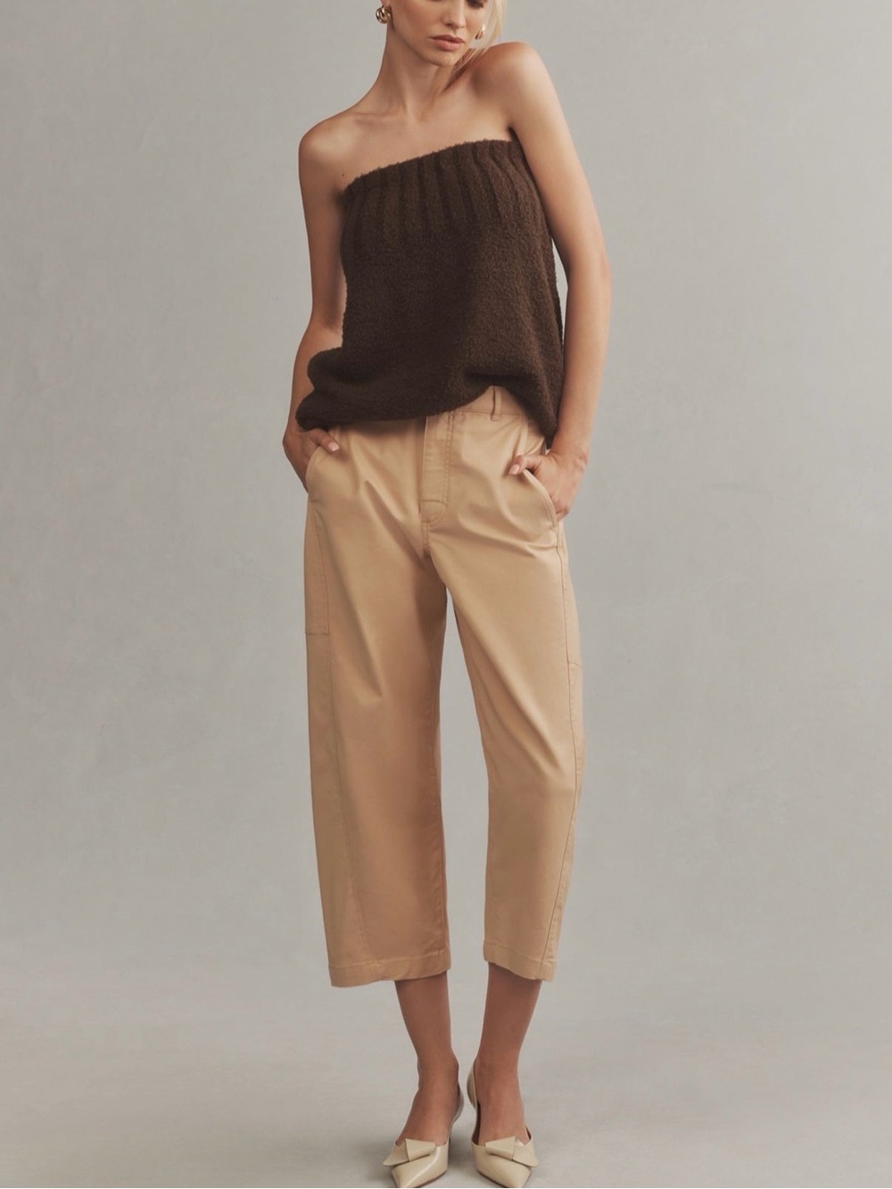Anthropologie Maeve Curved Cropped Chino Pants